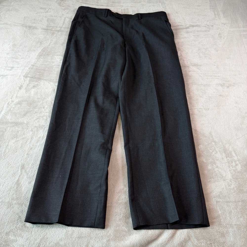 Santorelli Mens 36x30 Romeo Luxury Serge Wool Trousers Grey Made in Italy Casual